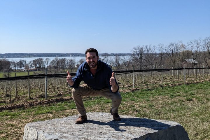 a man standing on a rock
