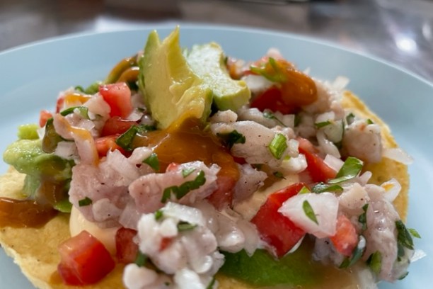 a close up of a plate of food