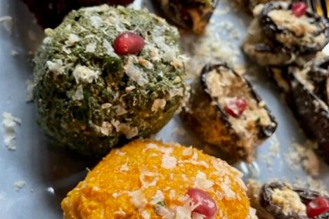 a close up of a plate of food