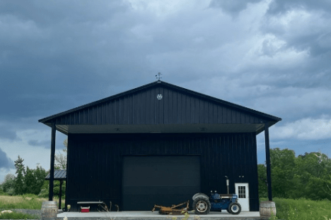 a house with a grass field