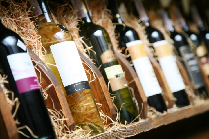 a bottle of wine on a table