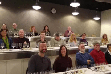 a group of people performing on a counter