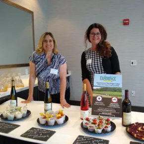 a group of people sitting at a table