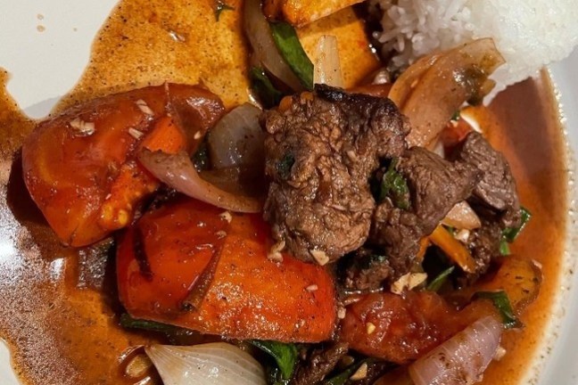 a plate of food with stew